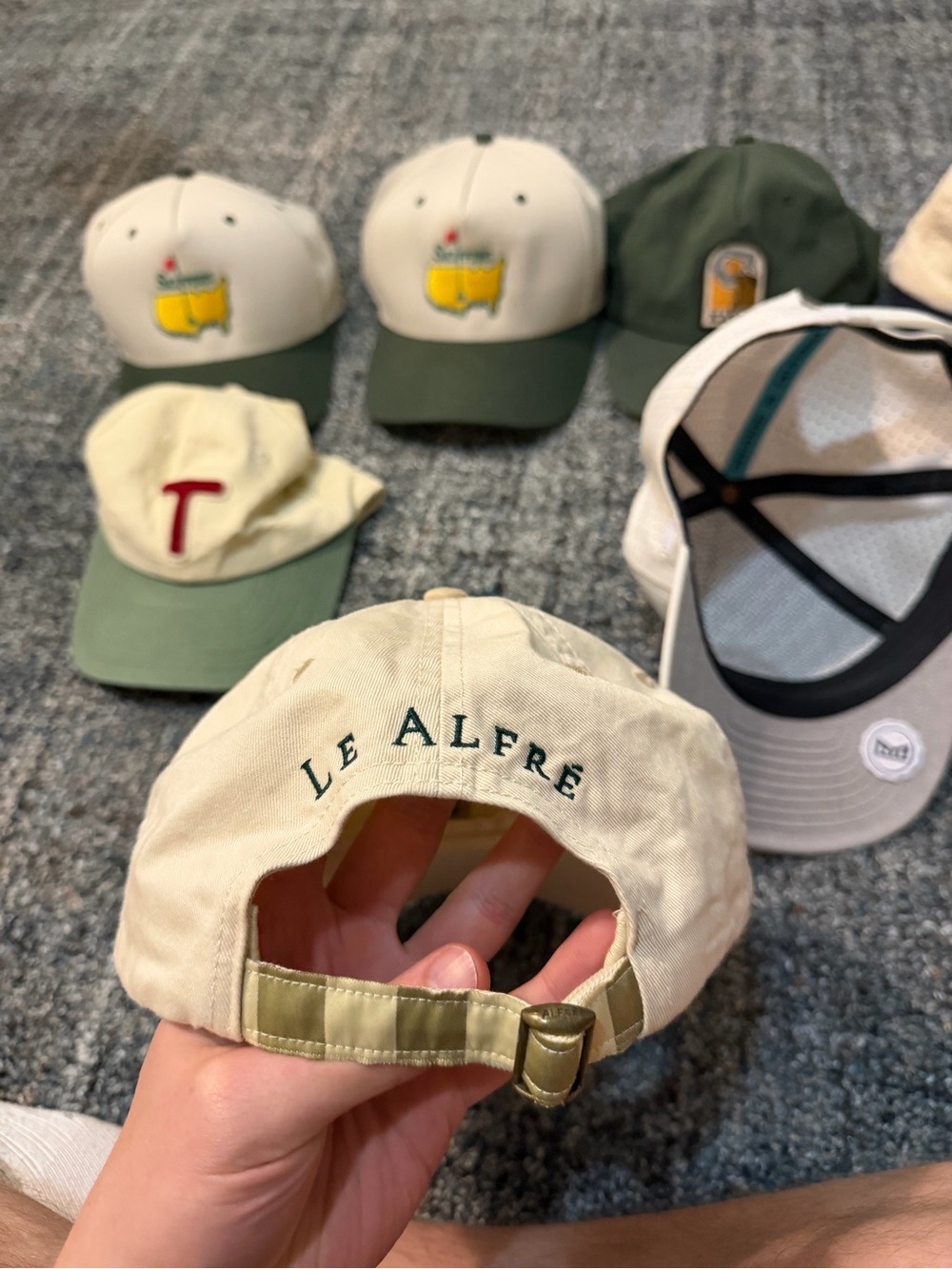 Baseball Caps - Cream & Green - Picture 4 of 7